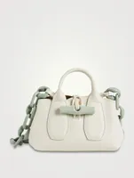 XS Roseau Leather Top Handle Bag With Acetate Chain