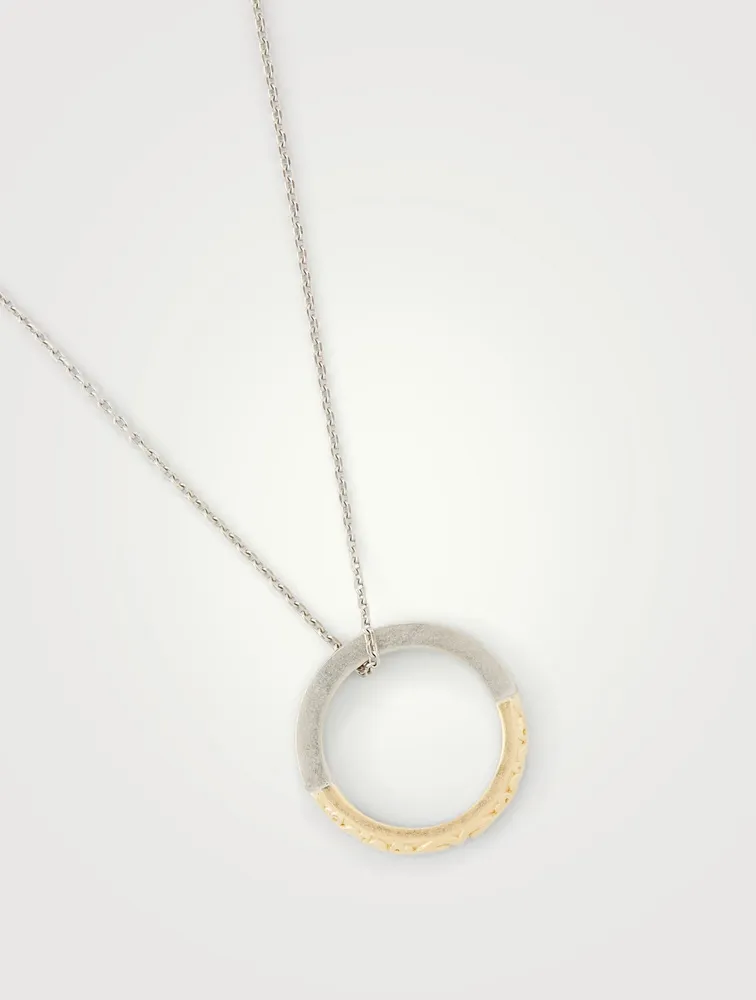 Engraved Ring Necklace