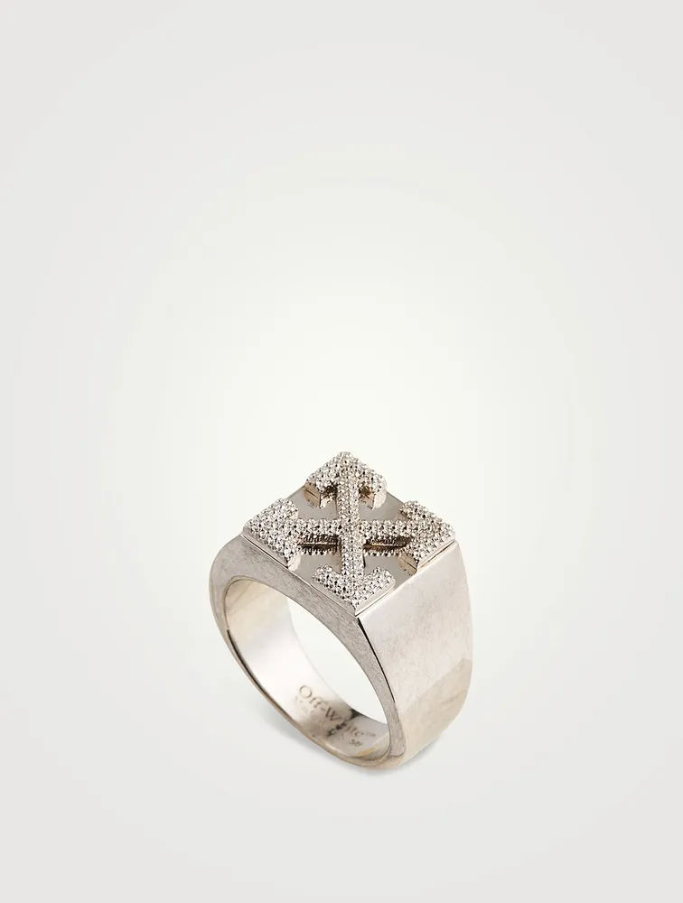 Industrial Texture Arrow Ring