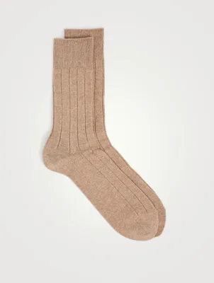 Lhasa Wool-Cashmere Ribbed Socks