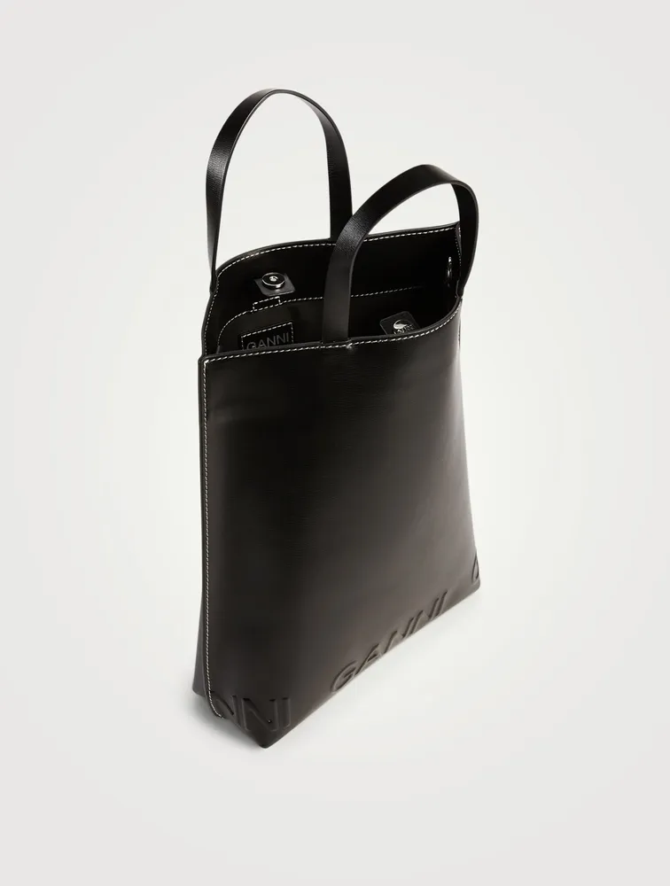 Medium Banner Recycled Leather Tote Bag
