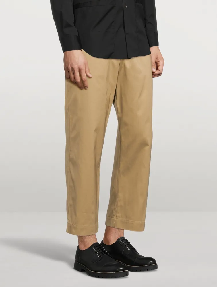 Cotton Straight-Leg Chino Pants