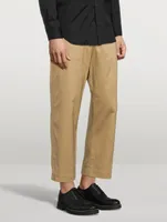 Cotton Straight-Leg Chino Pants