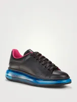 Oversized Leather Sneakers With Transparent Sole