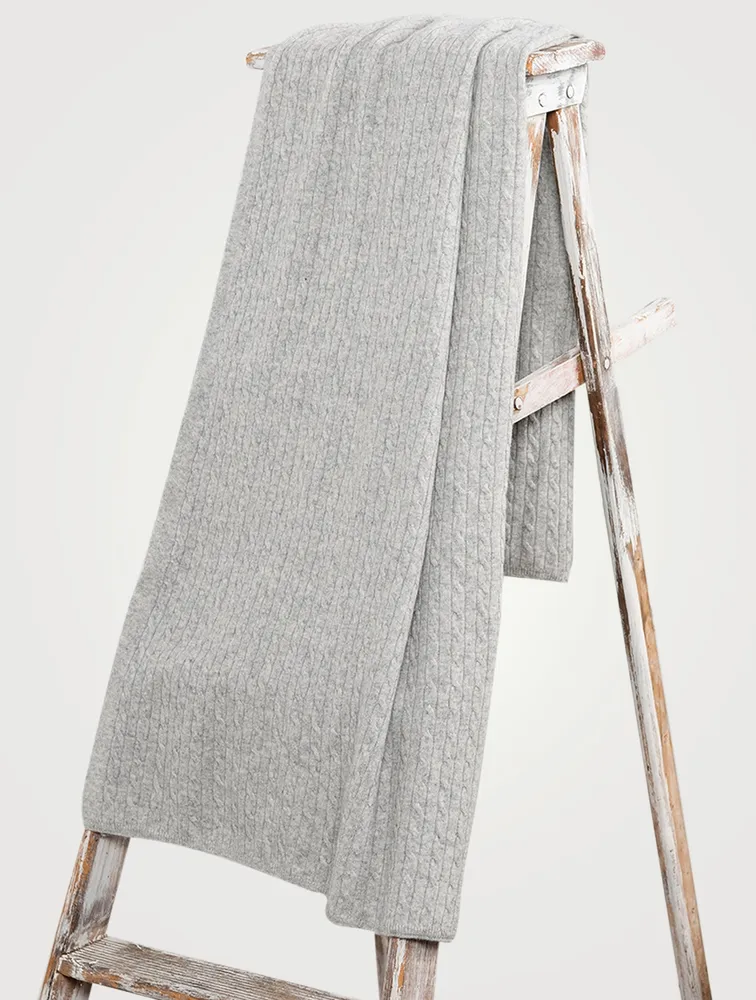 HOLT RENFREW x BASKITS Cable Knit Cashmere Blanket