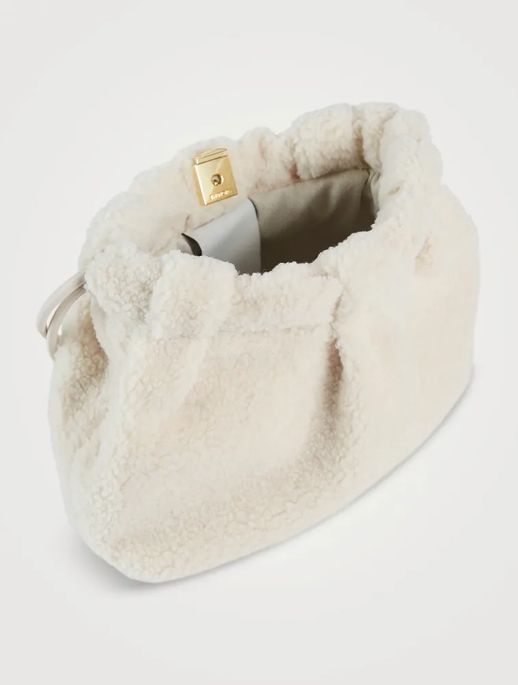 Thetis Faux Fur Drawstring Bucket Bag