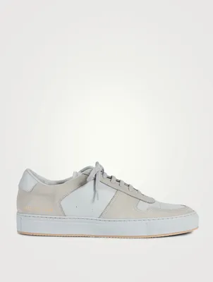 Bball Saffiano Leather And Suede Sneakers