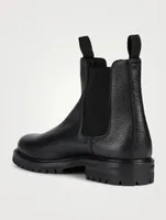 Pebbled Leather Chelsea Boots