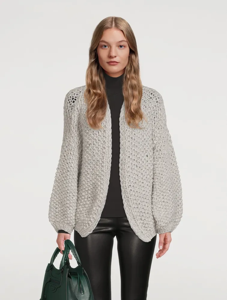 Pearl Pattern Alpaca-Blend Cardigan