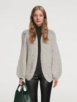 Pearl Pattern Alpaca-Blend Cardigan