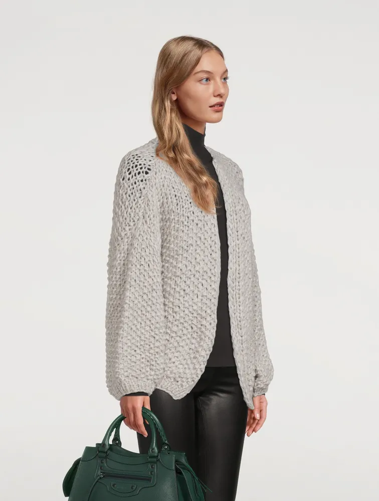 Pearl Pattern Alpaca-Blend Cardigan