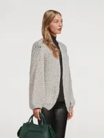 Pearl Pattern Alpaca-Blend Cardigan