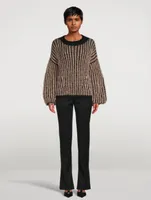 Delicate Brioche Mohair-Blend Sweater Striped Pattern