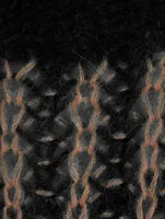 Delicate Brioche Mohair-Blend Sweater Striped Pattern