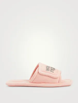 Lana Padded Velour Logo Slippers