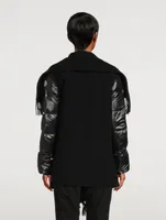 Wool Fringe Jacket With Puffer Sleeves