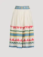 Roma Organic Linen Midi Skirt