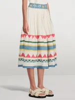 Roma Organic Linen Midi Skirt