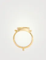 18K Gold Angel Ring With Diamonds