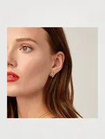 Mini 18K Gold Orbit Earrings With Multicolour Stones