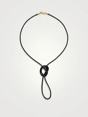 18K Black Leather Cord