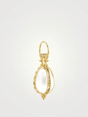 18K Gold Astrid Crystal Amulet Pendant With Diamonds
