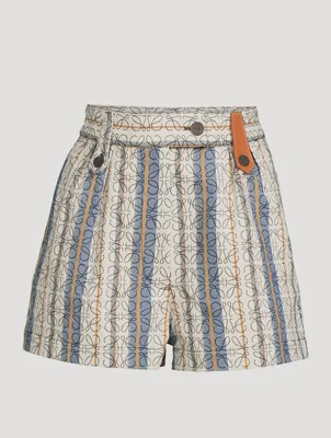 Cotton Anagram Jacquard Shorts