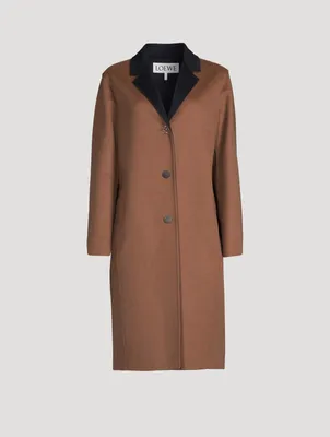 Wool And Cashmere Two-Tone Anagram Coat