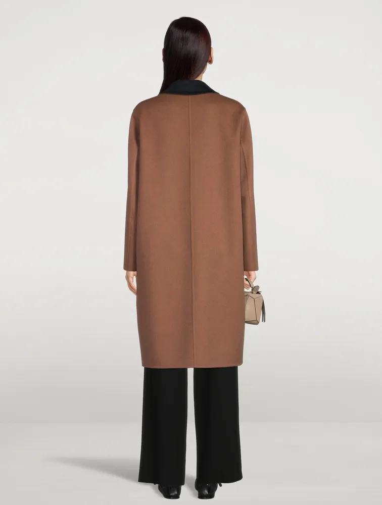 Wool And Cashmere Two-Tone Anagram Coat