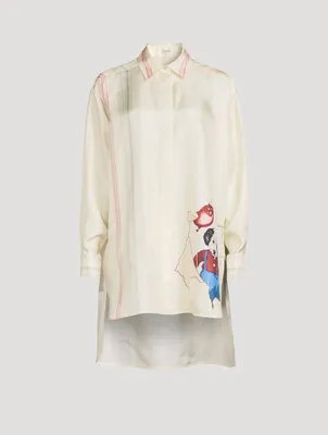 Puppy Oversize Shirt Silk