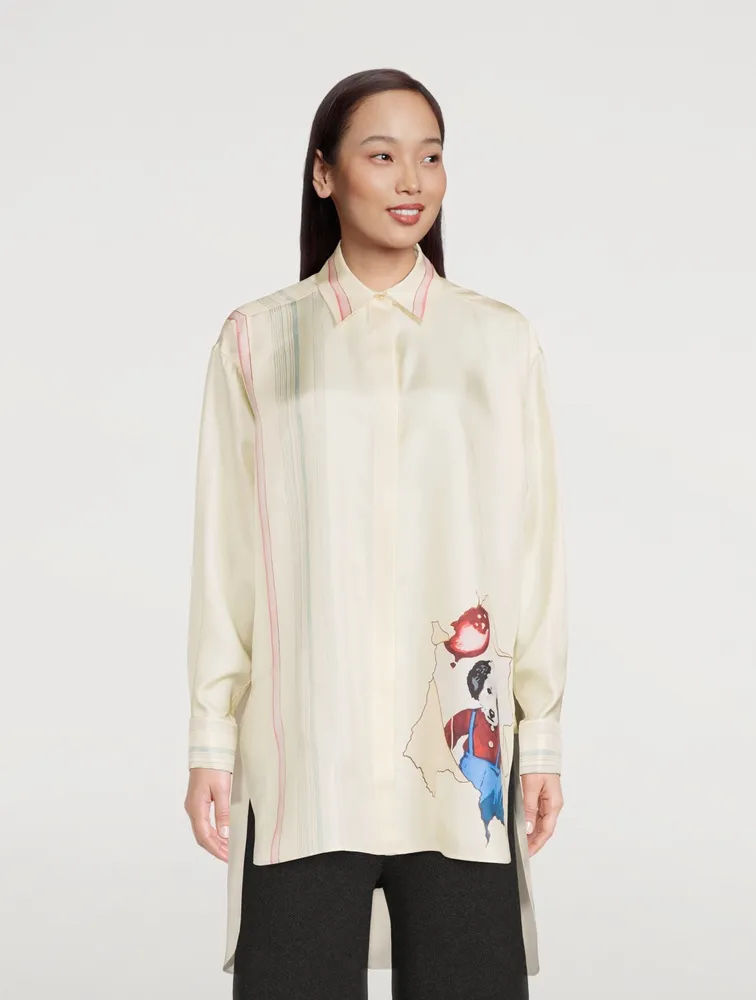 Puppy Oversize Shirt Silk