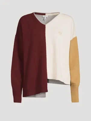 Wool Anagram Asymmetric Sweater