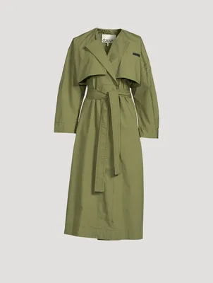 Stretch Canvas Trench Coat