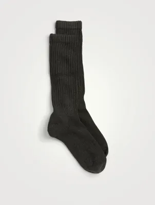 Terry Cotton Ribbed Knit Socks