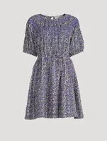 Iris Puff-Sleeve Dress Floral Print