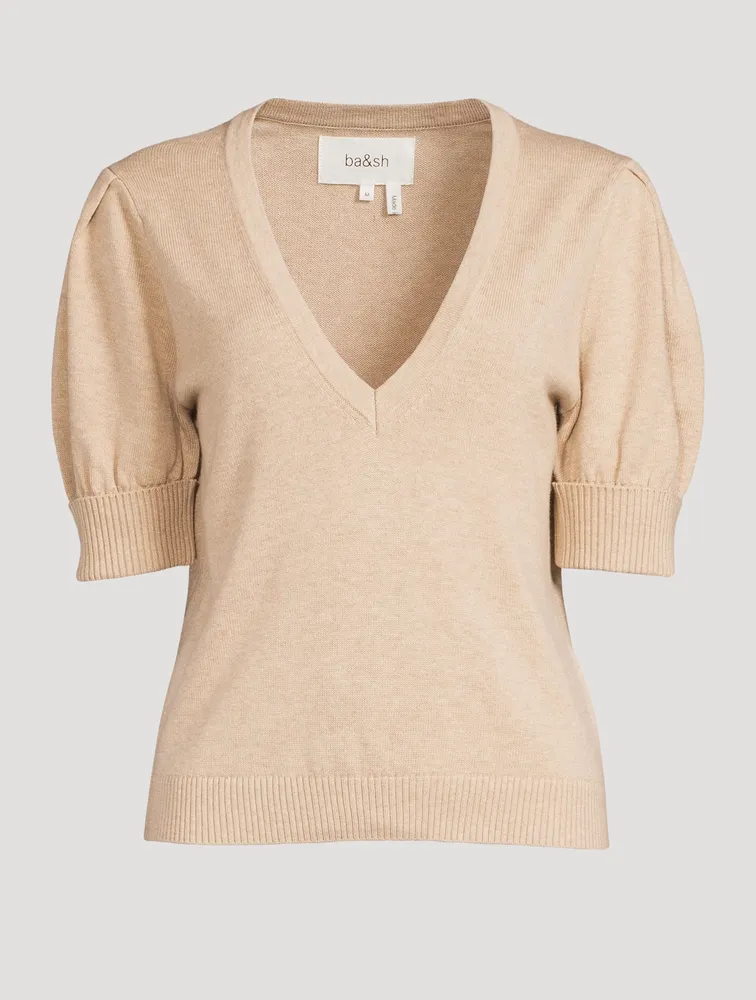 Mathis Wool And Cotton Short-Sleeve Sweater
