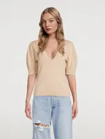 Mathis Wool And Cotton Short-Sleeve Sweater