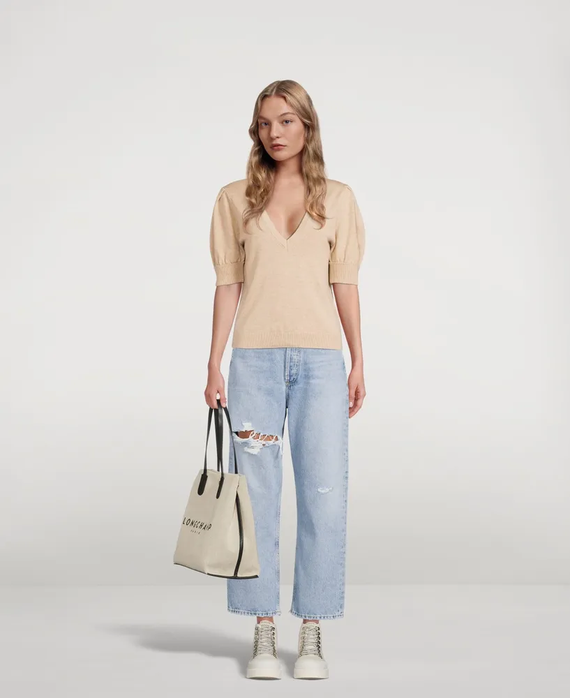 Mathis Wool And Cotton Short-Sleeve Sweater