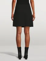 Kara Button-Trimmed Mini Skirt