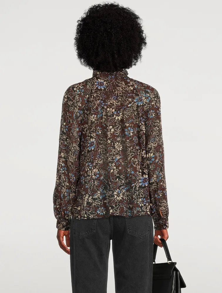 Gaelle Ruffle Blouse Floral Print