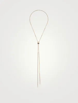 Small Quatre Classique Gold Tie Necklace With PVD And Diamonds