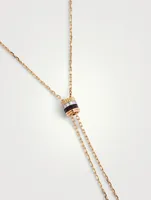 Small Quatre Classique Gold Tie Necklace With PVD And Diamonds