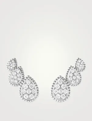 Serpent Bohème Three Motif White Gold Stud Earrings With Diamonds
