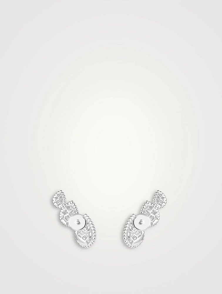 Serpent Bohème Three Motif White Gold Stud Earrings With Diamonds