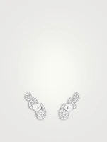 Serpent Bohème Three Motif White Gold Stud Earrings With Diamonds