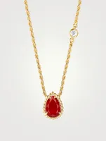 Small Serpent Bohème Gold Necklace With Carnelian And Diamond