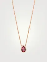 XS Serpent Bohème Rose Gold Pendant Necklace With Rhodalite And Diamonds