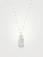 Medium Plume De Paon White Gold Necklace With Diamonds