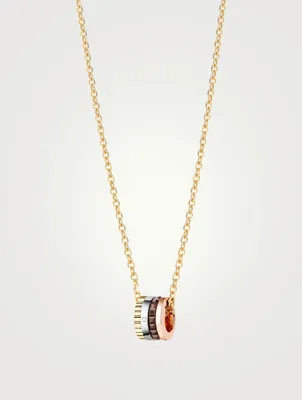 XS Quatre Classique Gold Pendant Necklace With PVD And Diamonds
