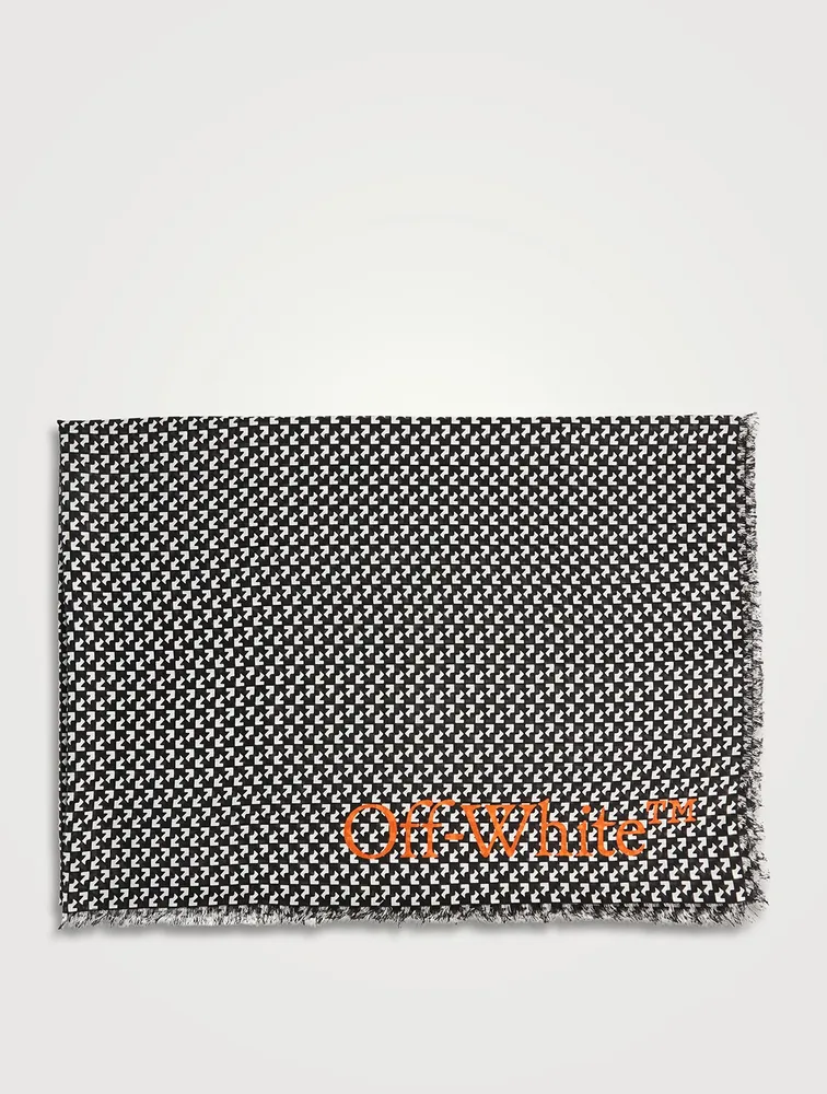 Wool And Silk Scarf In Pied De Poule Print